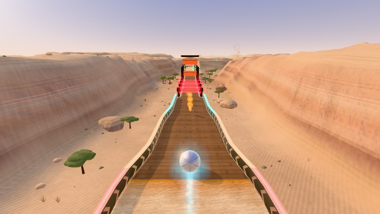 Desert Canyons: a plank track through a sandstone canyon